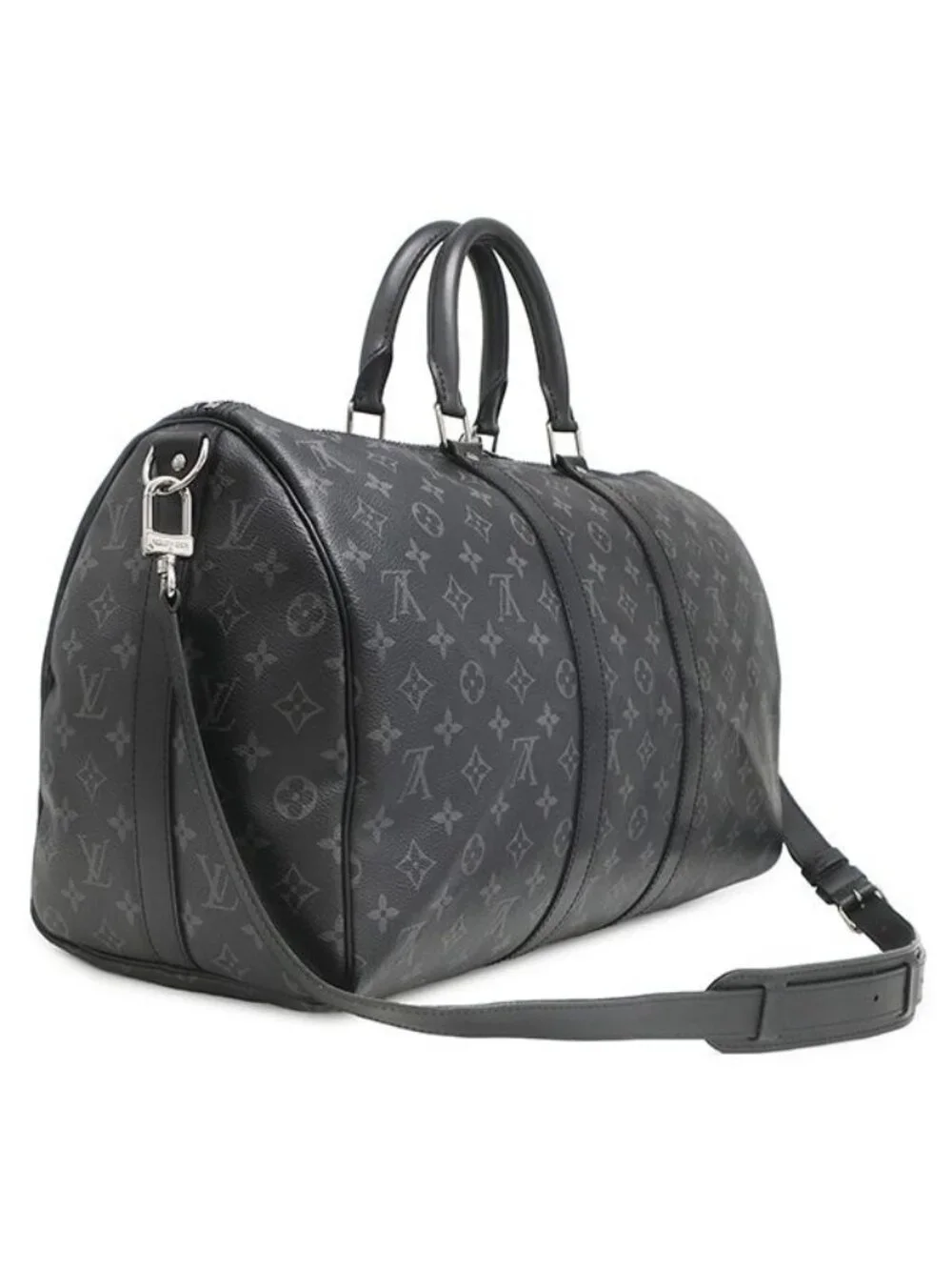 Louis Vuitton Boston Bag Keepall Bandouliere 45 Monogram Eclipse Gunmetal